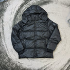 Burberry hooded puffer jacket, dark with full zip and side pockets