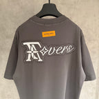 Louis Vuitton T-shirt, dark gray, crew neck, short sleeves, back graphic and logo print