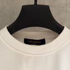 White T-shirt neckline with ribbed crew collar and Louis Vuitton label inside