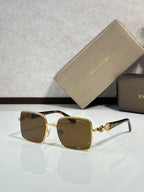 Bvlgari glasses with tortoiseshell frame and brown-tinted square lenses