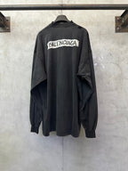 Balenciaga long-sleeve top, dark gray, back BALENCIAGA graphic