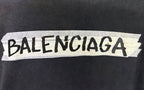 Balenciaga long-sleeve top, dark gray, BALENCIAGA graphic across chest
