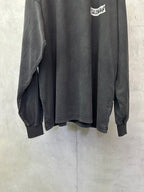 Balenciaga long-sleeve top, dark gray, dropped shoulders, ribbed cuffs