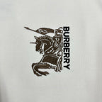 Men's Burberry white sweatshirt logo embroidery close-up with "BURBERRY" text