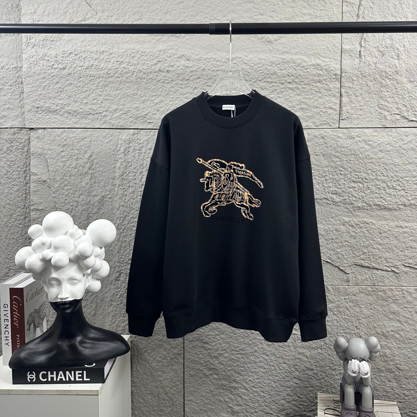 Burberry long-sleeve sweatshirt with dark polo rider graphic on front