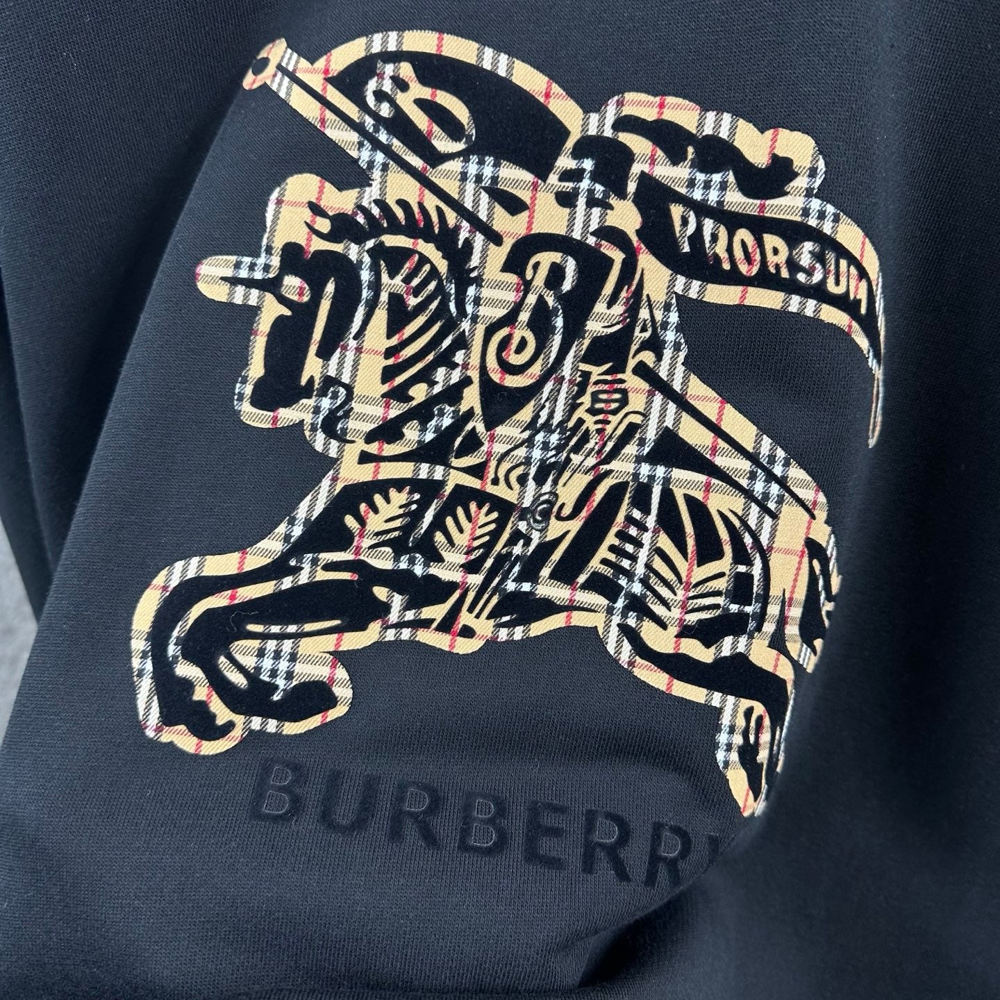 Burberry sweatshirt graphic detail: polo rider plaid pattern