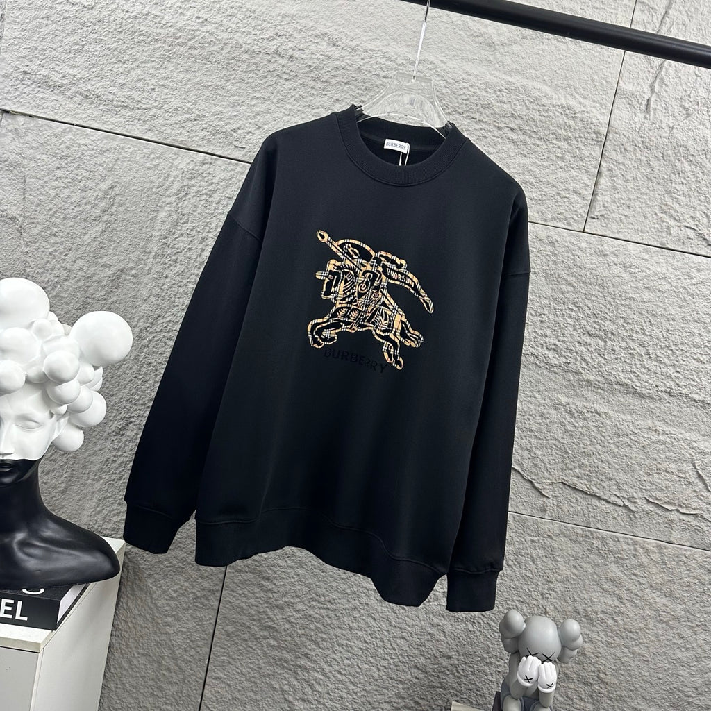 Burberry sweatshirt, crew neck and long sleeves, polo rider logo graphic