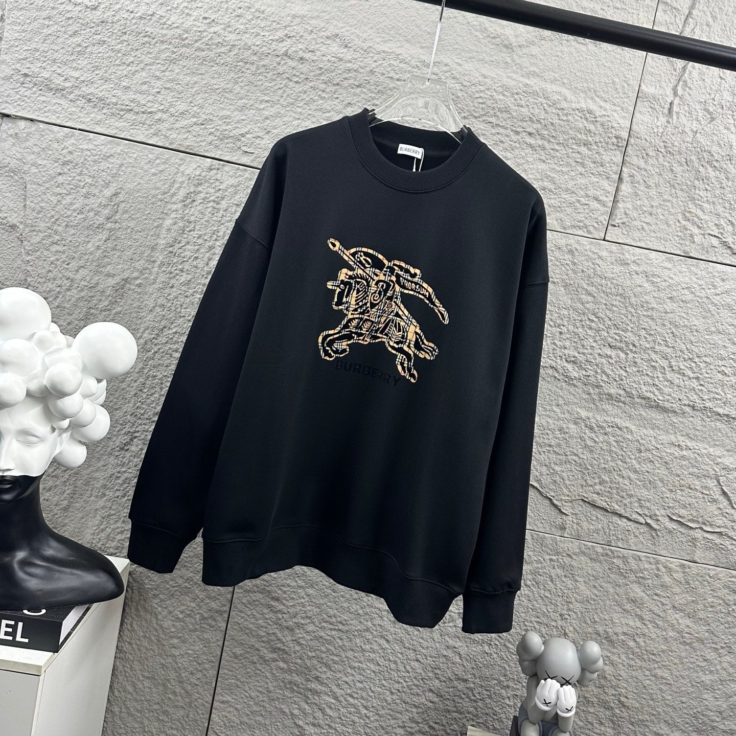 Burberry sweatshirt, crew neck and long sleeves, polo rider logo graphic