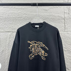 Burberry sweatshirt front view: crew neck and centered polo rider print