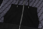 Long zip hoodie front with FF monogram upper and black zip placket