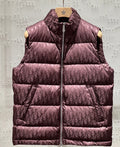 Dior monogram sleeveless puffer vest with full-zip front and stand collar