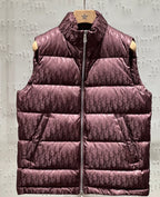 Dior monogram sleeveless puffer vest with full-zip front and stand collar