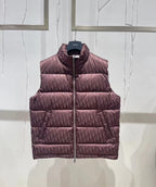 Dior monogram sleeveless puffer vest with zip front and high collar