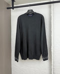 Louis Vuitton long-sleeve sweater, dark gray crewneck with monogram cuff details