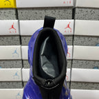 Balenciaga unisex sneakers opening view, black interior collar on glossy blue bootie