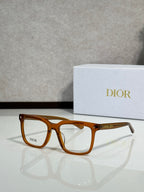 Dior eyeglasses with amber brown frame and clear lenses