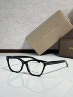 Bvlgari eyeglasses with black rectangular frames and clear lenses