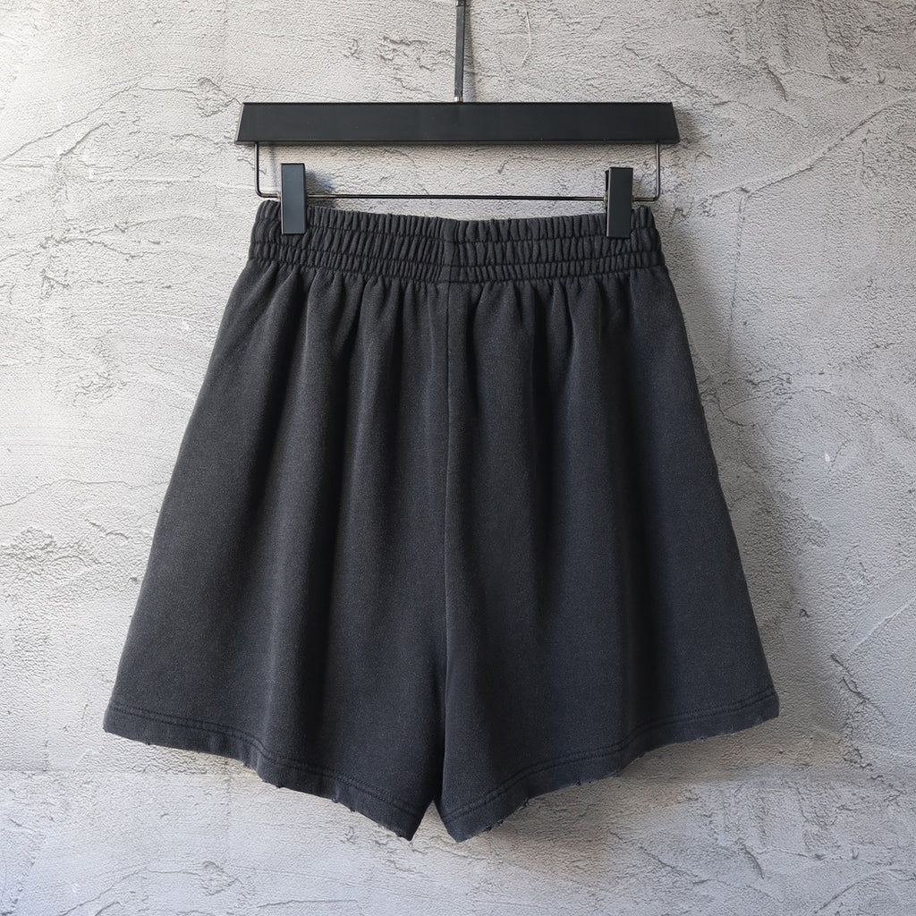 Balenciaga dark charcoal pants with elastic waistband and pleated front