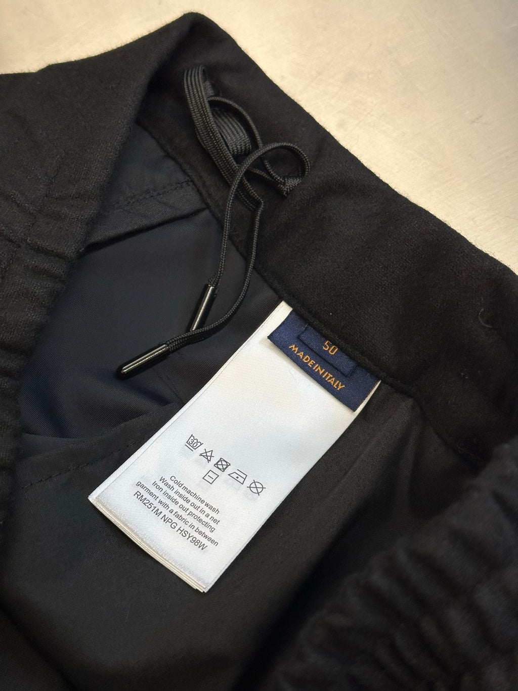 Louis Vuitton dark pants with hang tag and drawstring cord end