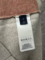 Louis Vuitton size M and care label on light gray sleeveless knit top, Italy