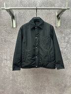 Louis Vuitton long puffer jacket, dark green, button front and chest logo pocket