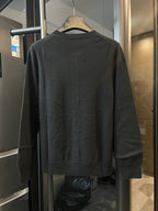 Amiri dark knit cardigan with button front; plain back view.