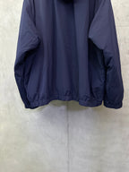 Balenciaga hooded jacket, navy blue, hem and elastic sleeve cuffs detail