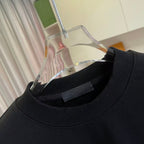 Prada black sweatshirt collar with ribbed crew neckline