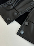 Balenciaga long jacket cuff detail, dark buttons and snap placket