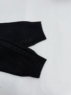 Versace black knit sweater sleeve with ribbed cuff