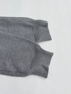 Gucci knit sweater sleeve cuff with ribbed knit in gray