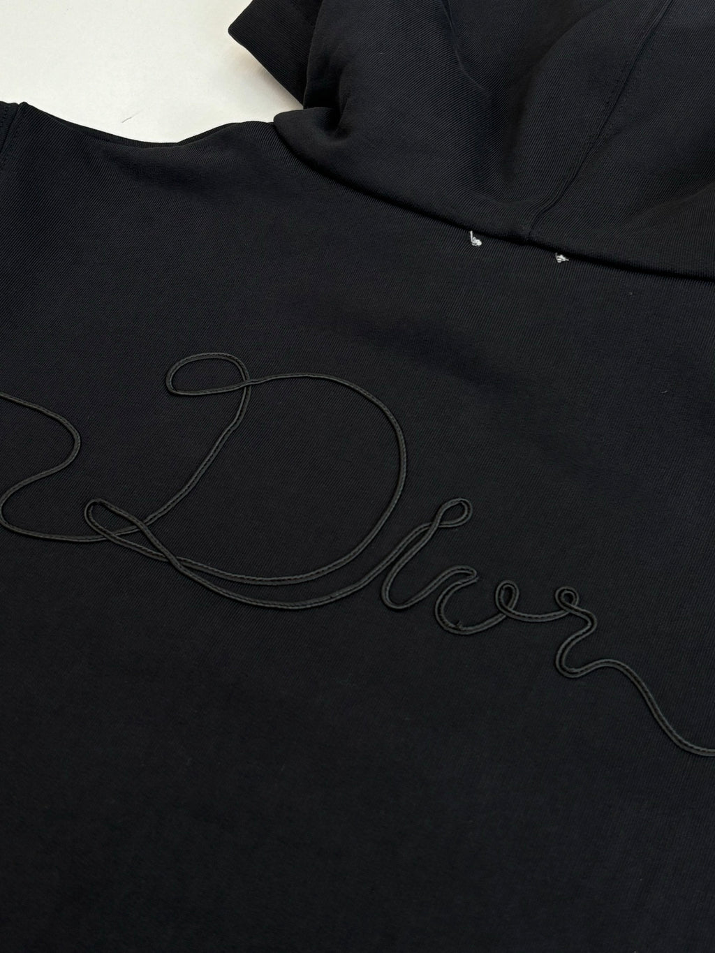 Long-sleeve sweatshirt with large embroidered script logo on front