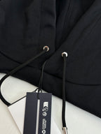 Dior hoodie hood drawstring with metal tips and product tag