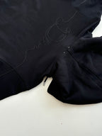 Long-sleeve sweatshirt with embroidered script logo and ribbed collar