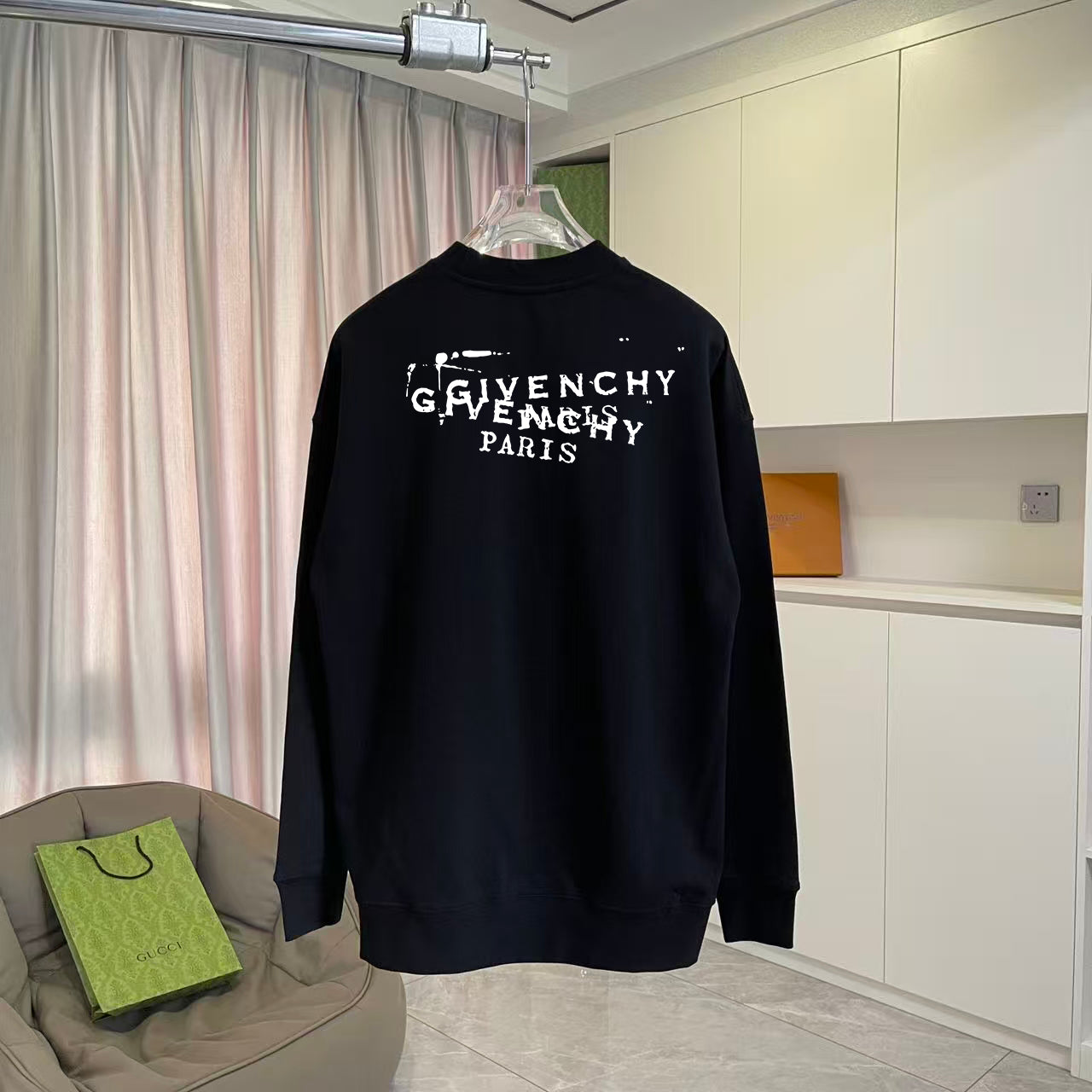Givenchy crewneck sweatshirt, dark black, back logo print