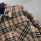Burberry plaid overshirt with buttoned chest yoke and flap pockets