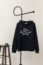 Dior black long-sleeve hoodie with hood and front pocket