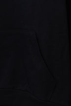 Dior black hoodie front pocket with ribbed hem and stitch seams