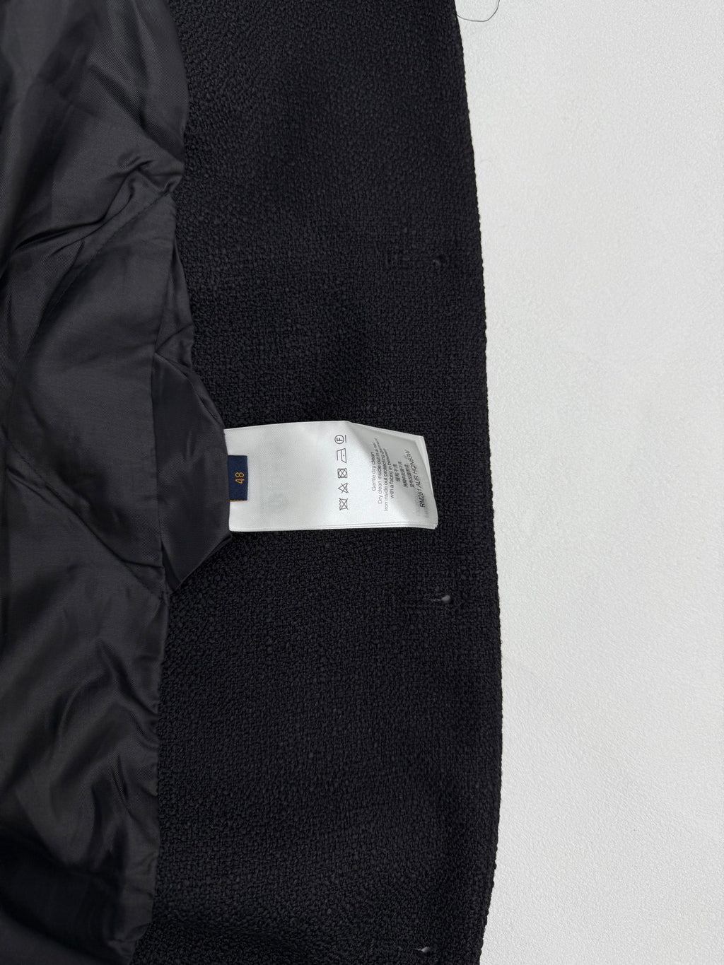 Black Louis Vuitton jacket size label inside
