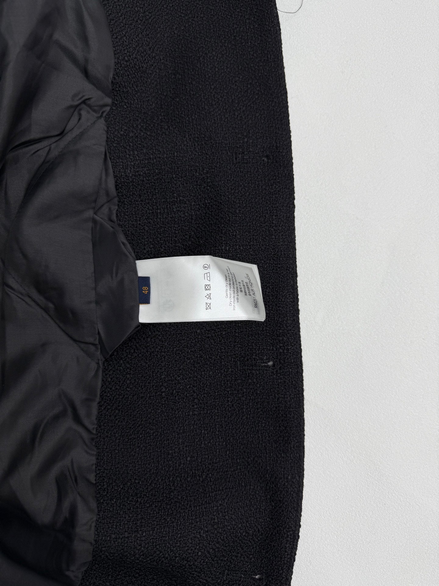 Black Louis Vuitton jacket size label inside