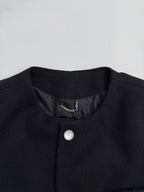 Black Louis Vuitton long jacket neckline with silver button and inner chain