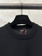 Black long-sleeve sweater neckline with Fendi inner tag