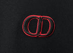 Red embroidered CD logo on black Dior crewneck sweatshirt