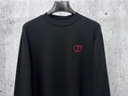 Black Dior long-sleeve crewneck sweatshirt with small chest CD logo
