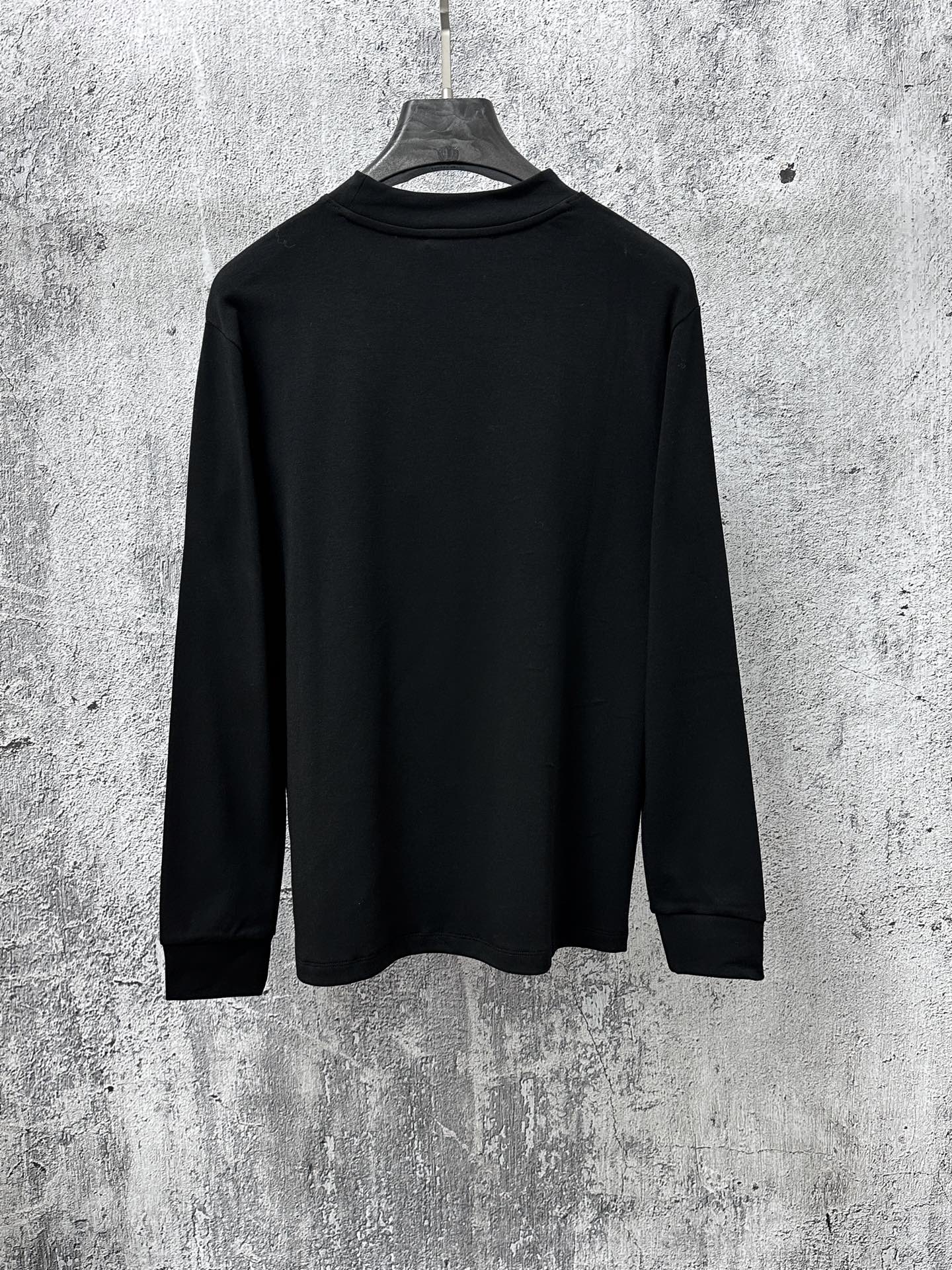 Black Dior long-sleeve crewneck sweatshirt, full front view