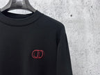 Black Dior crewneck sweatshirt with red CD logo embroidery