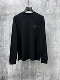 Black Dior long-sleeve crewneck sweatshirt with red embroidered CD logo