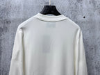 Cream long-sleeve sweatshirt with plain reverse