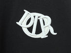 Dior monogram embroidery in white on black sweatshirt