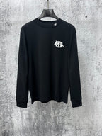 Dior long-sleeve sweatshirt, black with white chest logo embroidery